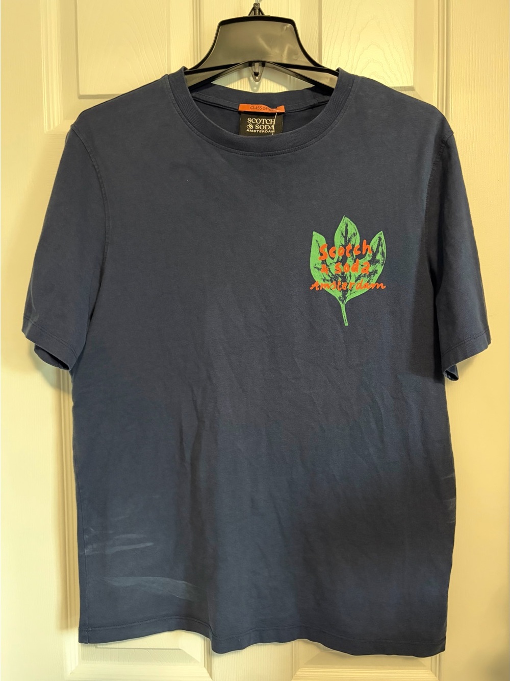 BNWT MEN'S SCOTCH & SODA CLASS OF 85 NAVY BLUE S/S T-SHIRT US SIZE MEDIUM (M)